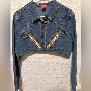 Upcycled cropped jeans, jacket